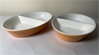 2 FRANCISCAN WARE DIVIDED SERVING DISHES