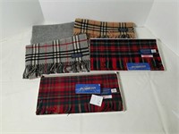 2 BURBERRY'S AND 3 OTHER SCARVES