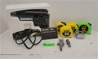 Glue Gun and Tape Measures. Air hose attachments