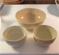 Vintage bowls 6", 6" and 10"