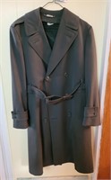 Mens military style dress coat with zip out liner.