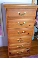 Wood 6 Drawer Tall Dresser 24"W x 18"D x 52"H