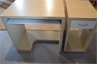 2 Pieces - Desk and Side Rolling Drawer