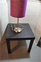2 Pieces - Black Side Table 18" x 18" and Purple