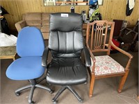 3 Assorted Office & Domestic Chairs
