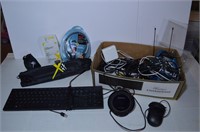 Lot of Misc Cords, Keyboards, Wires