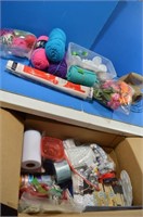 Large Lot of craft Items including Yarn, Burlap,