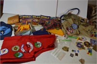 Lot of Boy Scout Badges, Books, Hat,