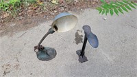 Vintage lamp and cobbler stand