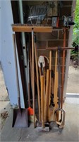 Group of assorted hand and yard tools