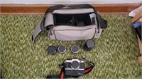 Canon AE1 camera and accessories