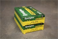 (2) Boxes Remington .270 130GR Core-Lokt Ammo