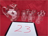 Clear Pitcher & Glasses