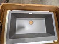 Apron Front Karran Grey Quartz Sink (24x21-1/4x9)