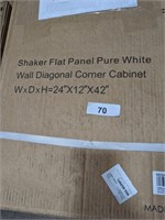 24x12x42 Valley Wood  Corner Cabinet (White)