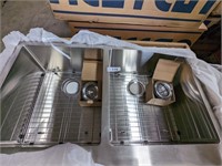 Stainless Steel Sink w/ Drains & Strainers