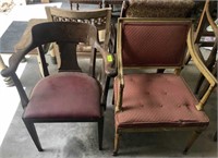 PAIR OF VINTAGE CHAIRS SHOWS WEAR