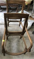 PAIR COY VINTAGE WOODEN ARM CHAIRS
