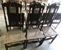 3 CANE BOTTOM CHAIRS, SHOWS WEAR