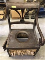 VINTAGE POTTY CHAIR, MISSING ARM