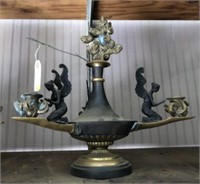 CAST AND BRASS ANGELIC CANDELABRA