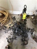 IVY AND ROSE WROUGHT IRON CHANDELIER