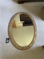 Gold Framed Oval Mirror 21"x30"