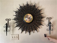 Retro Wall Clock & Sconces