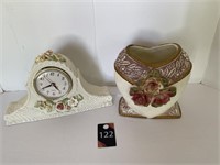 Mantle Clock & Vase