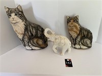 Cat Decor & Elephant Figurine