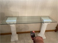 Pillars with Glass Top cracked top