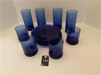 Blue Glass Plates & Glassware
