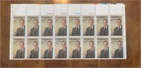 Sixteen 8c Lyndon B. Johnson Postage Stamps