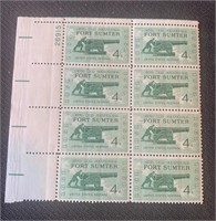 Eight 4c Fort Sumter Postage Stamps