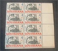 Eight 4c Louisiana Postage Stamps