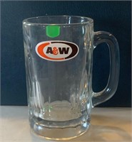 A & W Root Beer Clear Glass Mug