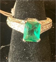 Lab Emerald Size 6 Ring
