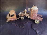 Antique Kingsbury Toys Fire Pumper Truck & Trailer