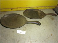 Two Cast Iron Sizzle Pans