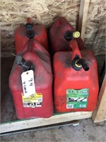 4 RED GAS CANS