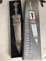 DECORATED DRESS KNIFE AND CASE 13" LONG