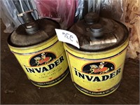 2 INVADER OIL CANS