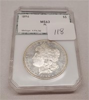 1896 Silver Dollar PCI MS 63 PL