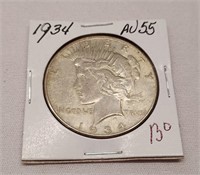 1934 Silver Dollar AU