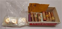 8 Rolls of Memorial Cents BU; Misc. Wheat; Medals