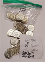 (15) 1964 Half Dollars; (40) 40% Halves