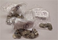 165 Jefferson Nickels; 22 War Nickels