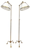 Paolo Moschino Italian Brass Floor Lamps, Pair