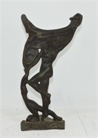 Art Nouveau cast iron lady, 11"