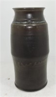 Scandinavian pottery vase, 11"